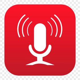 HD Square Red Voice Recorder App Logo Icon PNG