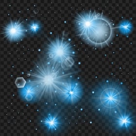 HD Blue Sparkle Stars Effect Transparent PNG