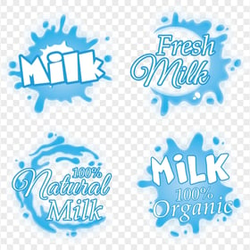 HD Group Of Blue Milk Logos PNG