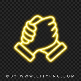 FREE Yellow Neon Soul Brother Handshake PNG