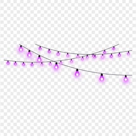 Purple Hanging Decorative String Bulb Light PNG