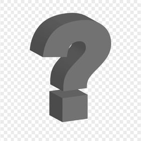 Question Mark 3D Gray Icon FREE PNG