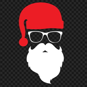 HD Santa Face Vector Silhouette Hat And Beard PNG