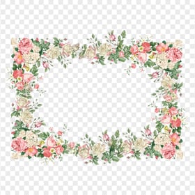 Roses Floral Horizontal Frame Image PNG