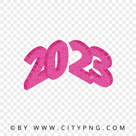 Pink 2023 Glitter 3D Text FREE PNG
