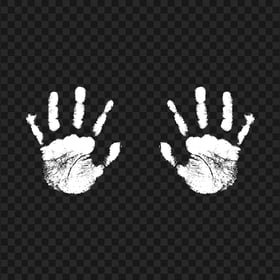 HD White Two Realistic Handprint PNG