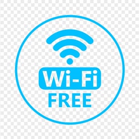 HD Free Wi-Fi Round Blue Logo Icon Sign Transparent Background