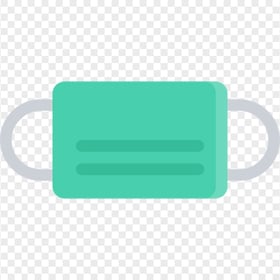 Surgical Mask Flat Shape Green Icon Vector