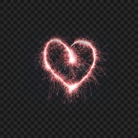 HD Red Fireworks Heart Love Valentine PNG