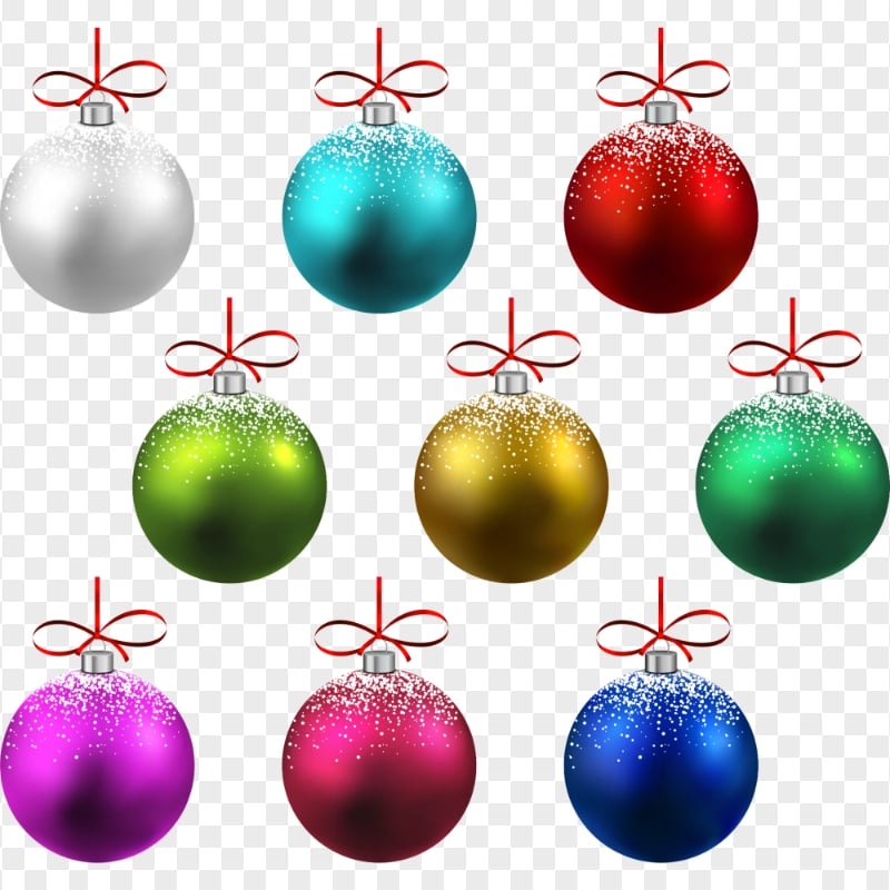 Collection Of MultiColor Christmas Ornaments Balls Citypng