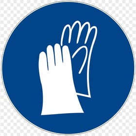 PPE Hand Gloves  Blue Round Icon