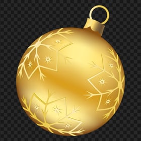 Golden Christmas Ornament Ball Bauble PNG Image