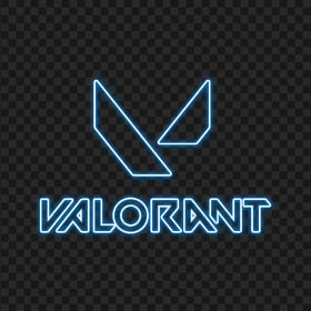 HD Valorant Blue Neon Logo With Symbol PNG