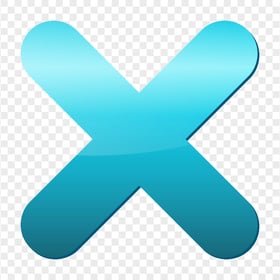 HD Blue X Cross Mark Icon PNG