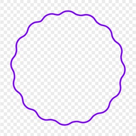 PNG Wavy Circle Shape Purple Border Frame