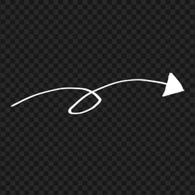 HD White Line Art Drawn Arrow Pointing Right PNG