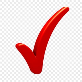 Tick Check Correct True Done Mark 3D Red Icon HD PNG