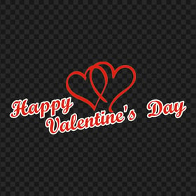 HD Happy Valentines Day Red Text Logo PNG
