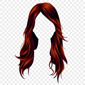 HD Brown Orange Stardoll Cartoon Anime Long Hair PNG