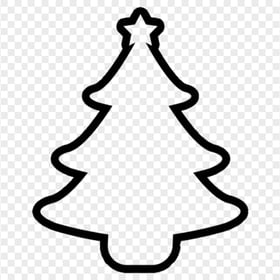HD Simple Outline Christmas Tree Black Silhouette Icon PNG