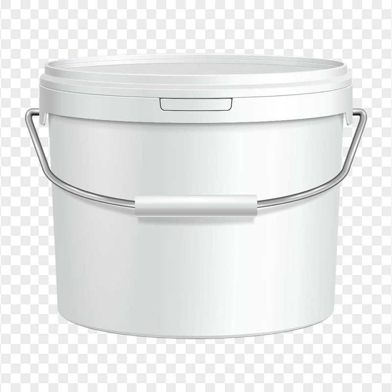 HD White Plastic Food Bucket Container Transparent PNG