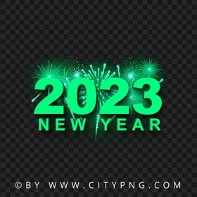 HD PNG 2023 New Year Green Fireworks