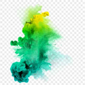 HD Green & Yellow Smoke Dust Explosion PNG