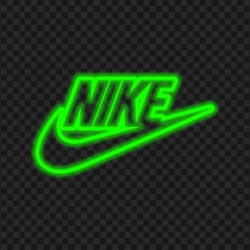 HD Nike Neon Green Outline Text Tick Logo PNG