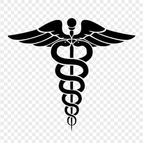 Download Caduceus Black Medical Symbol Silhouette PNG