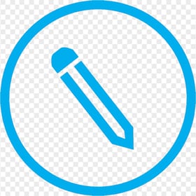 HD Light Blue Round Pencil Icon Outline PNG