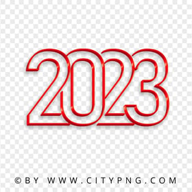 2023 Red Art Line Text Logo Numbers Download PNG