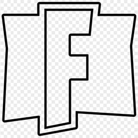HD Fortnite Black Outline F Logo Letter PNG