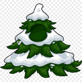 PNG Cartoon Christmas Snowy Tree