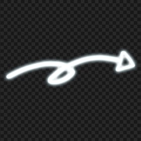 HD White Neon Line Hand Drawn Arrow Pointing Right PNG