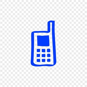 HD Blue Hand Draw Old Cell Phone Icon PNG