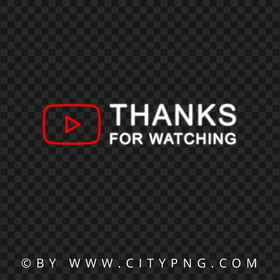 HD Thanks For Watching Youtube Neon Sign PNG
