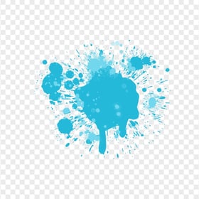 Blue Cyan Paint Brush Paint Splatter Blots HD PNG
