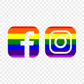 HD Facebook Instagram Rainbow Square Logos Icons PNG