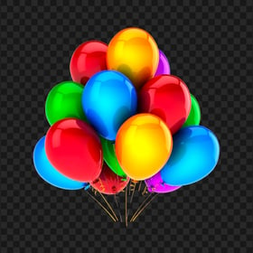Multicolored Balloons Party Birthday PNG