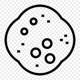 Transparent Black Outline Cookie Chip Icon