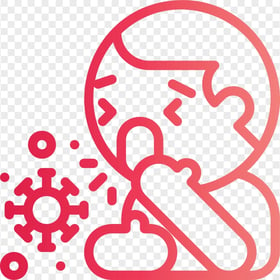 Sick Person Outline Wet Cough Bacteria Vector Icon