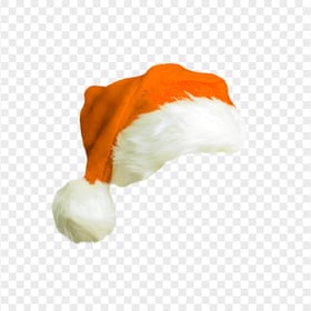 HD Cute Real Orange Christmas Santa Claus Hat PNG