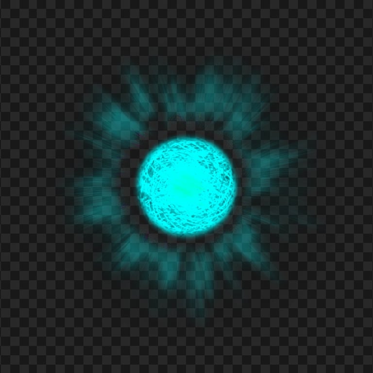 HD Glowing Blue Turquoise Ball Effect Transparent PNG