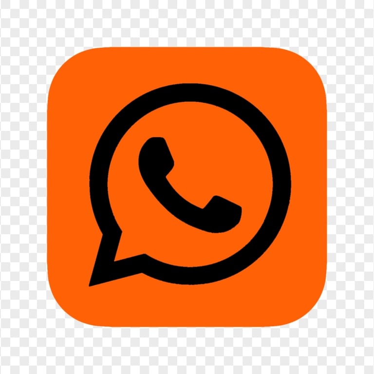 HD Orange & Black Square Whatsapp Wa Whats App Logo Icon PNG