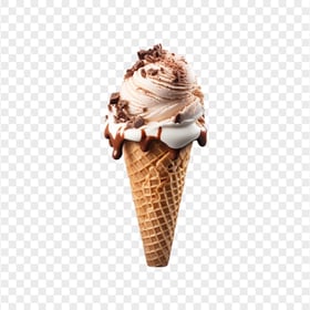 Transparent HD Chocolate Ice Cream Cone