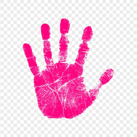 HD Pink Real Single Handprint PNG