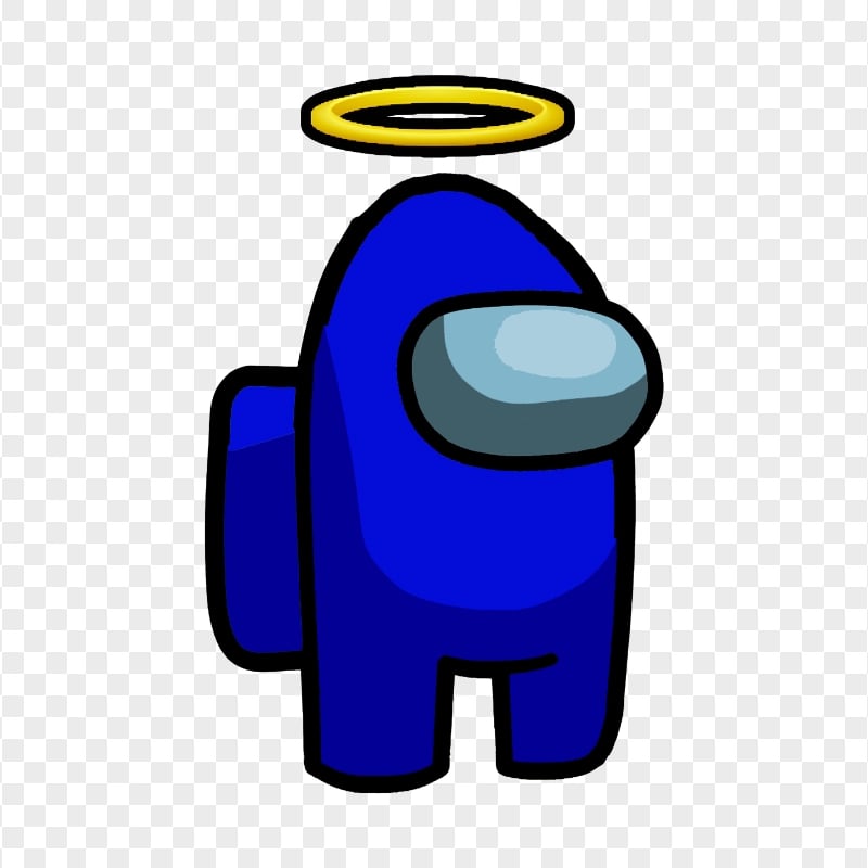 HD Blue Among Us Crewmate Character With Halo On Head PNG