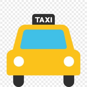 Vector Cartoon Taxi Cab Car Front View PNG