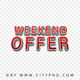 Weekend Offer Red Logo Sign Transparent PNG