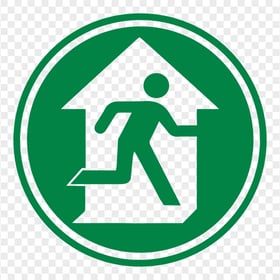 HD Round Emergency Exit Escape Sign Icon Symbol PNG